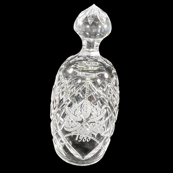 Vtg Waterford Cut Crystal Bell 1988 12 Days of Christmas Five Golden Rings BOX - Picture 3 of 11